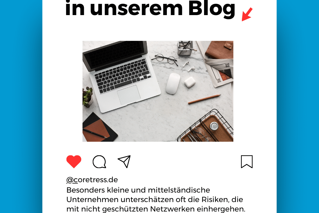 Computer auf einem Schreibtisch, Symbol für Netzwerksicherheit und Risiken in kleinen und mittelständischen Unternehmen