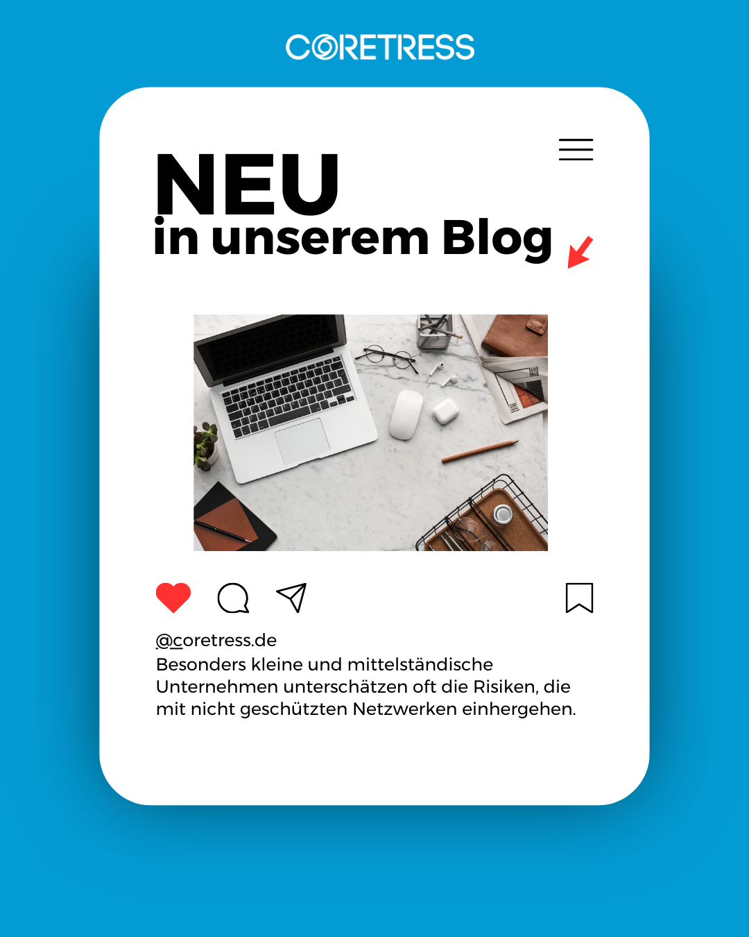 Computer auf einem Schreibtisch, Symbol für Netzwerksicherheit und Risiken in kleinen und mittelständischen Unternehmen